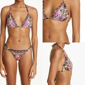 NWOT Camilla Dance With Duende Floral Print Bikini Top Size XS $349